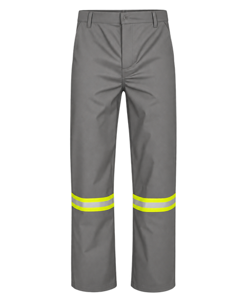 Calça de Segurança Antichama NR10 Cinza com Faixa Refletiva
